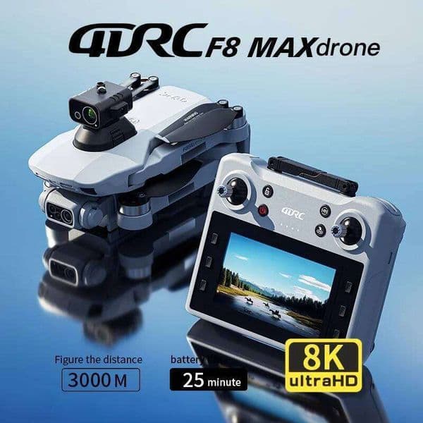 New F8 PRO MAX GPS 8K Professional HD Camera Brushless Foldable Quadcopter With Screen Remote Control Drone For 4Drc