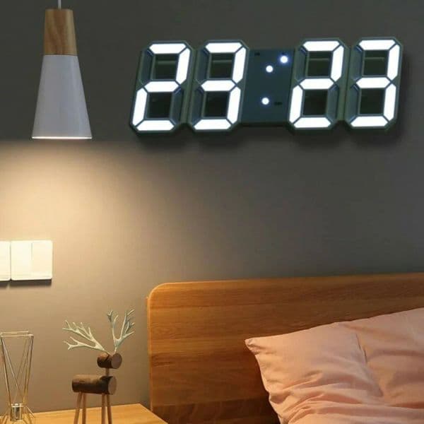 3D LED Digital Wall Alarm Clock Modern Design for Home Living Room Office Bedroom Table Desk Glow Night Clocks Display