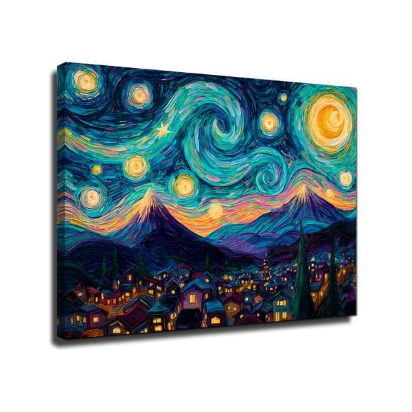 Van Gogh Famous Painting Starry Night Canvas Pictures Pop Art Fantasy Natural Landscape Paintings Print Wall Art for Living Room Home Decor Picture