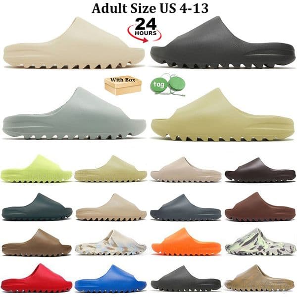 Designer Men Women Slides Slippers Sandals Cinder Sand Bone Resin Stone Sage Slate Grey Glow Green Ochre Granite Slide Sandal Mens Womens Shoes Summer Beach Slipper
