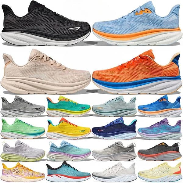 Hokawomen free shipping with box Clifton 9 bondi 8 men women running shoes athletic sneakers mens lightweight trainers sports shoe breathable Mist Black