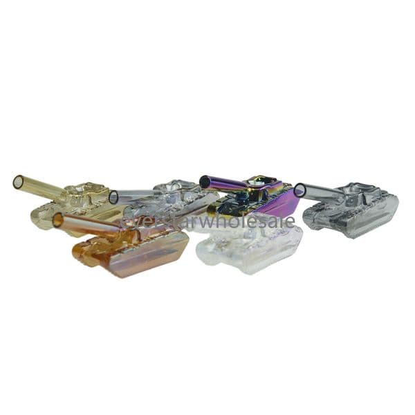 Total 3.75 Inch Tank Designed Colorful Electroplated Glass Hand Pipe Smoking Pipes-Random Color Comes
