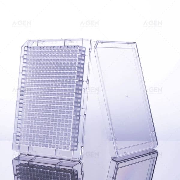 384-Transparent Microplate Without Cover Middle Binding Laboratory Use Non Sterile Disposable Plastic Plate