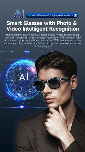 Smart Glasses Model W610 Featuring Artificial Intelligence and Noise Reduction Capabilities