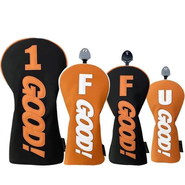 Golf Wood Head Cover PU GOOD Pattern Driver Fairway Hybrid Waterproof Durable Orange Golf Supplies Golf Head Cover Protector 250917BJ