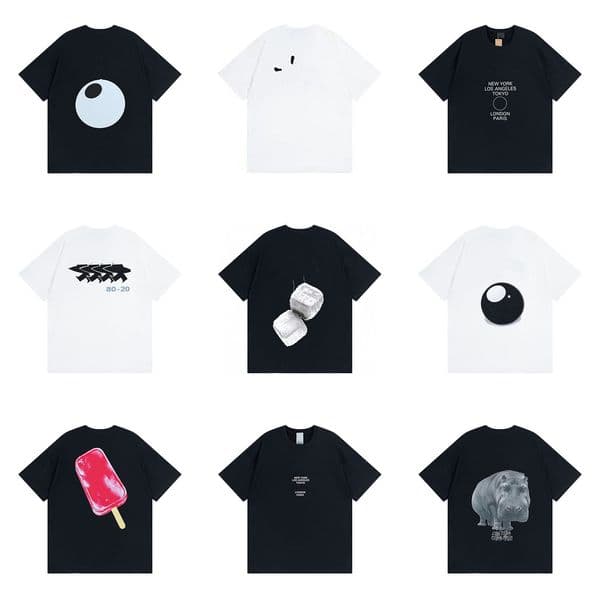 Mens Designer Cotton T Shirt Letter Print Graphic Tee Vintage Hip Hop Loose Sports Short Sleeve Tops Men Streewear