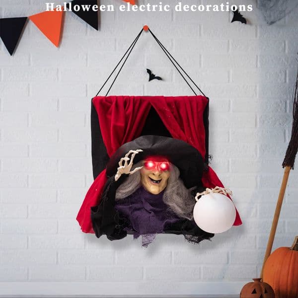 Magic crystal ball in Halloween window witch pendant haunted house secret room cross-border glowing atmosphere decoration wall hanging