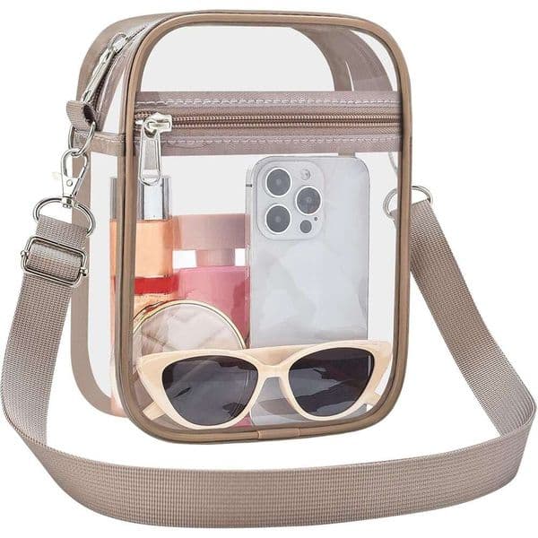 Purse Transparent Messenger Stadium Approved for Men and Women Clear CrossBody Bag 123