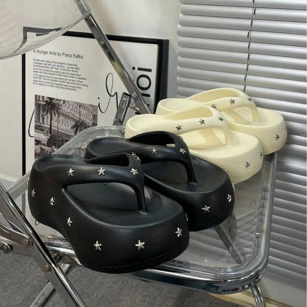 2025 Summer Wedge Platform Thick Soles High Heels Shoes Slippers Outdoor Beach Flip Flops Opened Toe ddmypanda