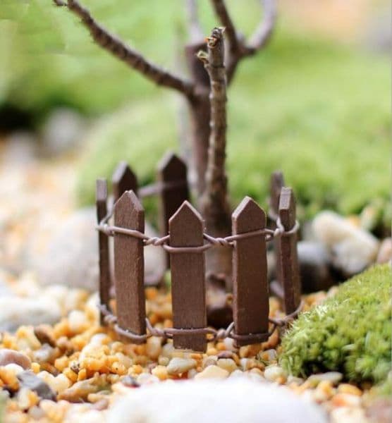 Wood Animal 50 Pcs Wood Fence Palisade Miniature Fairy Garden Home Houses Decoration Mini Craft Micro Landscaping Decor Accessorie6318512