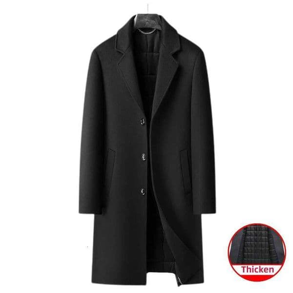 Winter Wool Coat Men Thicken Warm Casual Long Overcoat Men Business Singlebreasted Man Trench Coat Fashion X250919