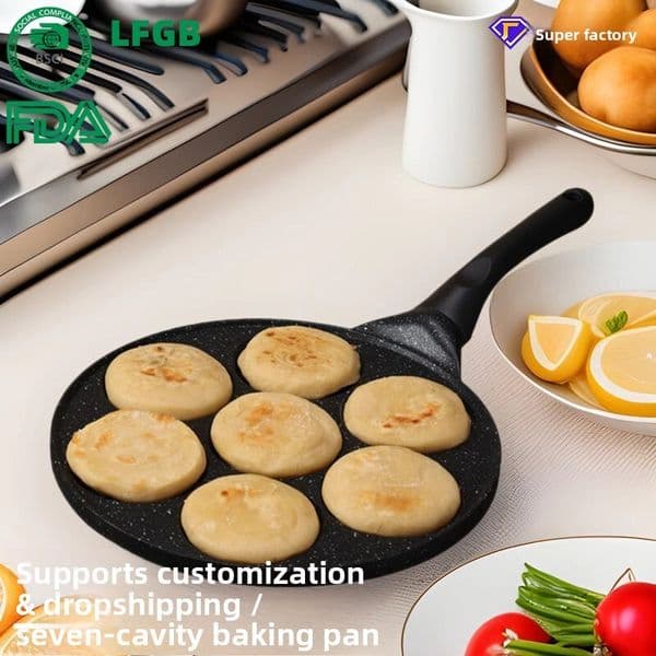 Seven-Hole Cartoon Breakfast Non-Stick and Grilling Artifact Flat Frying Pan Set Wholesale