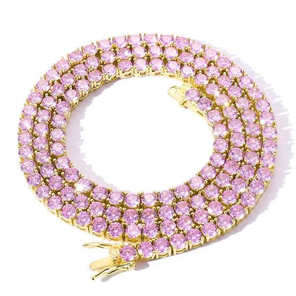 Wholesale Hip Hop Jewelry White Gold Plated Chunky Cuban Chain Necklace Iced Out Cz Tennis Diamond Link Chain