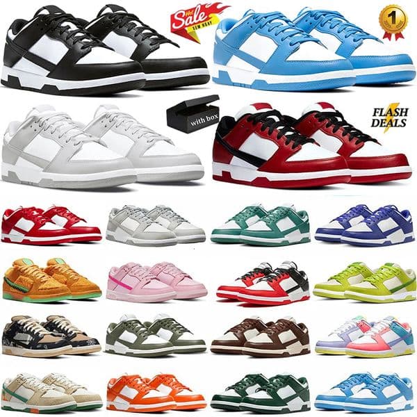 With Box Designer Running Shoes for Men Women Low Sneakers White Black Grey Fog Olive Brown Univeity Red UNC Coast Outdoor Mens Casual Shoes Top Quality EU 36-47