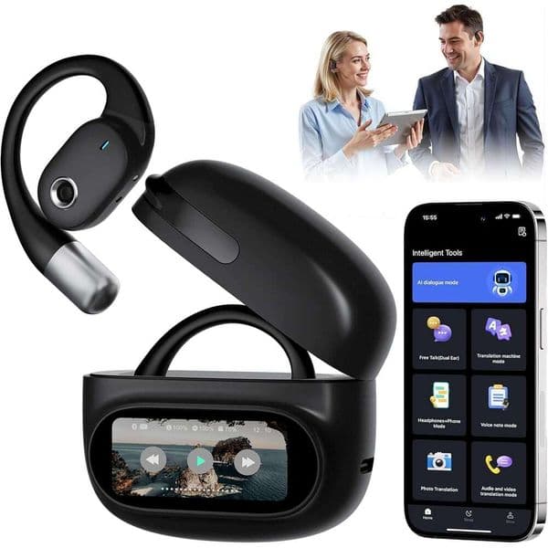 AI Translation Earbuds Real Time,164 Language Translator EarBuds with LED,Wireless Earphones Bluetooth Headphones, Audifonos Traductores de Ingls Espaol,
