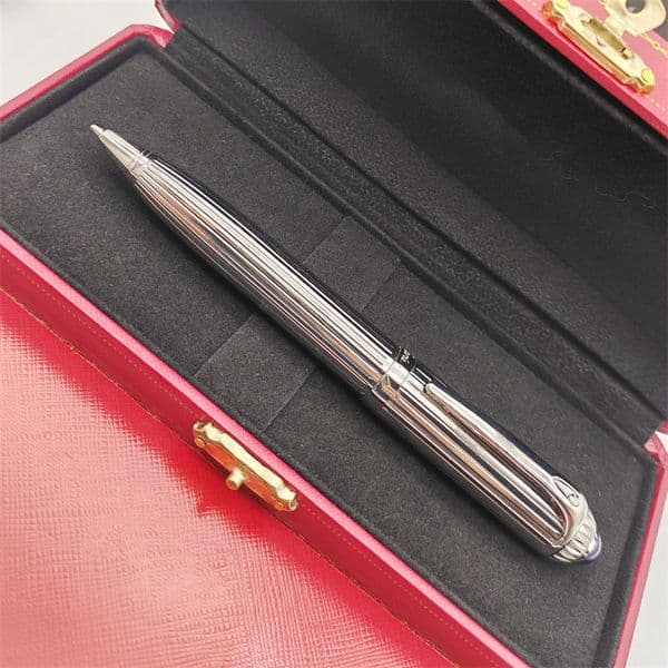 wholesale Classic Silver Stripe Ballpoint Rainbow Color Design School Office Ca Writing Stationery Supplies Ink Smooth Ball Pens
