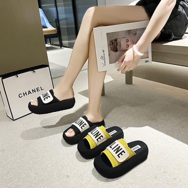 Ddmysports Thick Soled Summer Sandals For Women New Fashion Super Popular Cushiony Feel Maternity Beach Canvas One Strap Slippers Trendy Outdoor Shoes