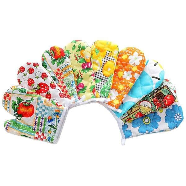 Heat Insulation Microwave Oven Mitts Insulated Baking Skid Resistance Heat Resistant Gloves Oven Terylene Non-slip Cute Kitchen Tool HZ115