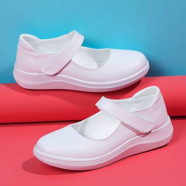 Ddmysports Womens Working Breathable Leather Ladies Slip On Lolita Lightweight Mary Jane Nurse Walking Shoes Outdoor Shoes