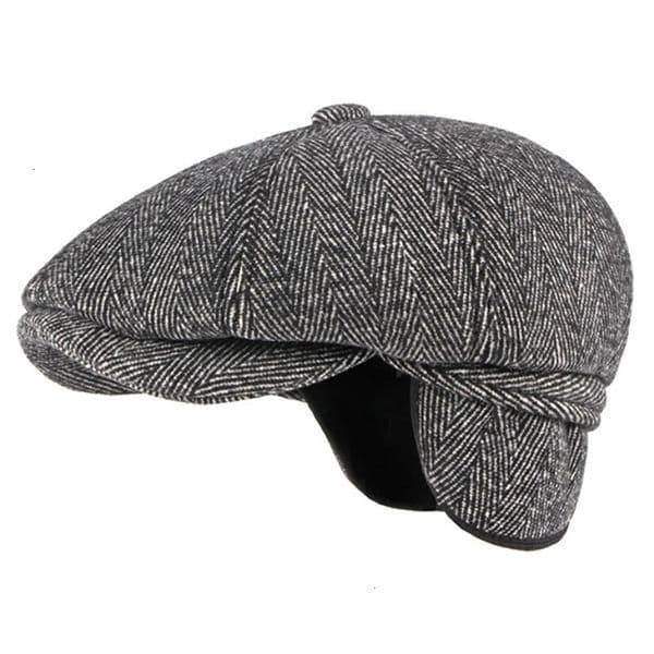 HT3336 Mens Berets Autumn Winter Cap Hat Thick Warm Men Beret Cap Male Vintage Wool Beret Hat Dad Grandfather Octagonal Flat Cap 250403bj