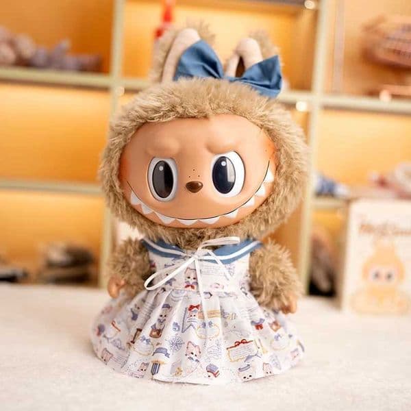 For 38cm Labubu Doll Clothes Blue Navy Skirt Threepiece Set Accessories Cute Decoration Gifts X250923