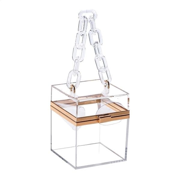 Women Acrylic Transparent Gold star Evening Bags Purses Clutch Vintage Banquet Handbag 241231