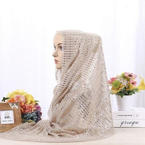 Shiny headscarf Islamic scarf 70 * 180cm Muslim fashion womens veil scarf Womens headscarf Ramadan headscarf 240710bj