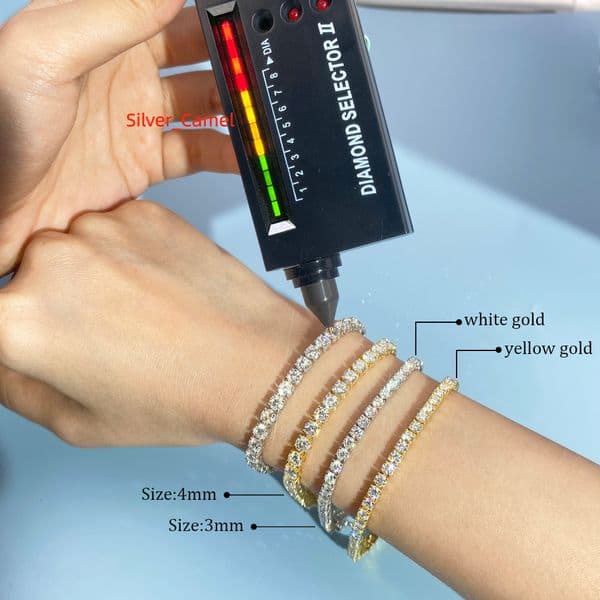 3mm 4mm 5mm 65inch 7inch 925 Sterling Silver Iced Out D Color Luxury Hip Hop Jewelry Moissanite VVS Tennis Chain Bracelets