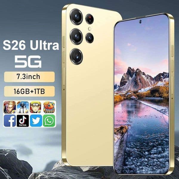 2025 New S26 Ultra 7.3Inch HD Global Edition Original Smart Dual Card 7800Mah Battery Facial Recognition Function mobile phone S24 S25