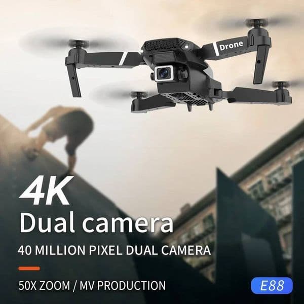 DWI D19 E88 Pro Drone 4K Professional HD RC Airplane Dual Camera Wide Angle Head Remote Quadcopter Toy Helicopter For Adults Kid High-Quality