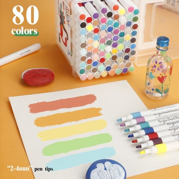 Bestseller Acrylic Marker Children's Special Watercolor Pen Student Art Graffiti Painting NonTransparent Color Stackable Paint Brush Set ddmySat