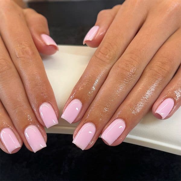 24Pieces Wearable Fake Nail Tips False Nails Rectangular Simple Style Chinese Style Solid Pink Press On Fake Nails Extension