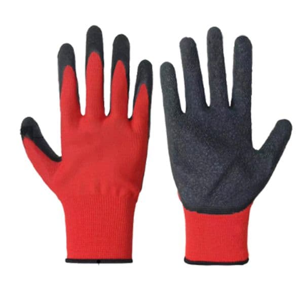 Red polyester Work Gloves Hand Protection Thick and wear-resistant