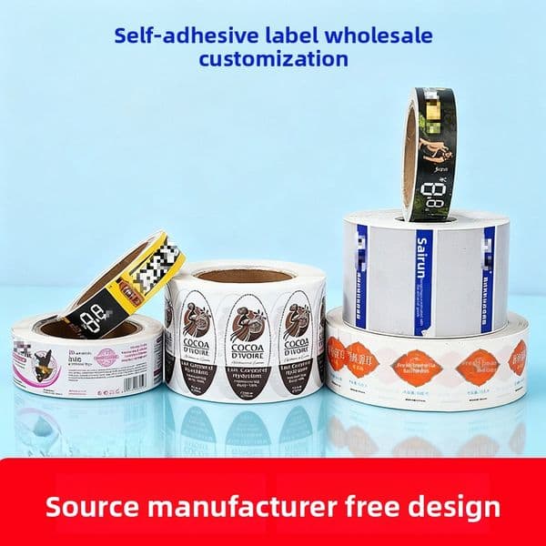 Customized Coated Adhesive Label Sticker Matte Synthetic White PVC Glossy Film Printing Thermal Paper