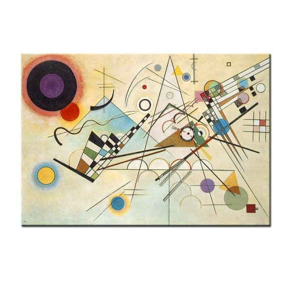 Composition VIII-Wassily Kandinsky Abstract Hand painted Oil painting Classic Art Reproductions Canvas Wall Art for Living Room Home Decor
