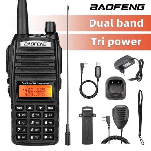 Baofeng UV82 Dual PTT Walkie Talkie High Power 5W8W EU82X Dual Band VHF UHF FM Amateur Radio Stati 10KM Lange Ham CB RadioXJ250928
