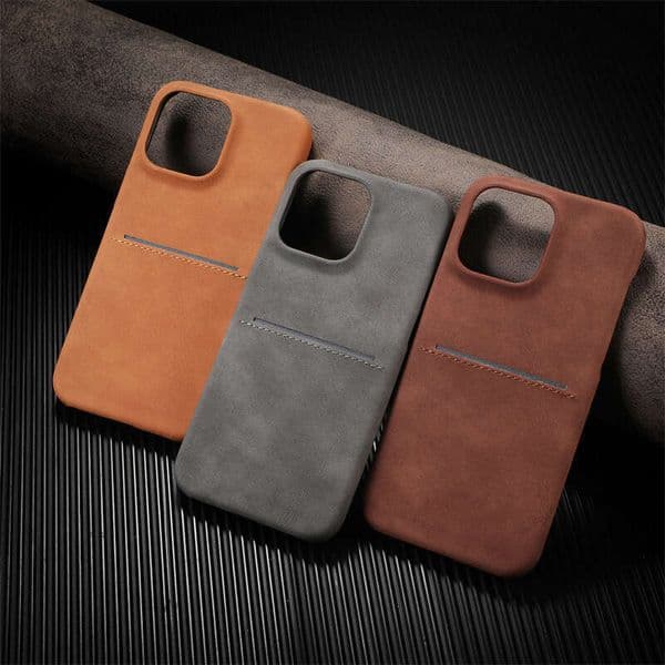Suitable for iPhone 17 Pro Max Skin Feel Sheepskin Business Card Slot Phone Case Apple 16 Shockproof 15 Protective Cover