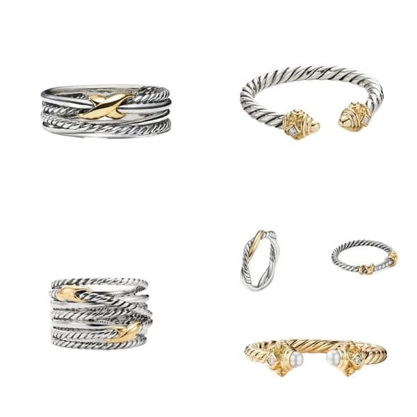 Vintage Ring Men Plated Gold Rings Designer for Women Twisted Braided Diamond Mens Ring Fashionable Punk Jewelry Multilayer High quality