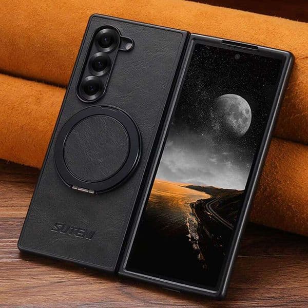 PU Leather Magnetic Phone with Ring Stand Protective Folding Case for Samsung Galaxy Z Fold 7 6 5