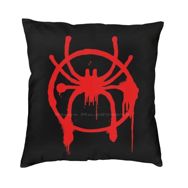 Miles Morales Into The Spider - Verse Logo Throw Cushion Pillow Cover Pillowcase Into The Spiderverse Into The Spider Verse Ente