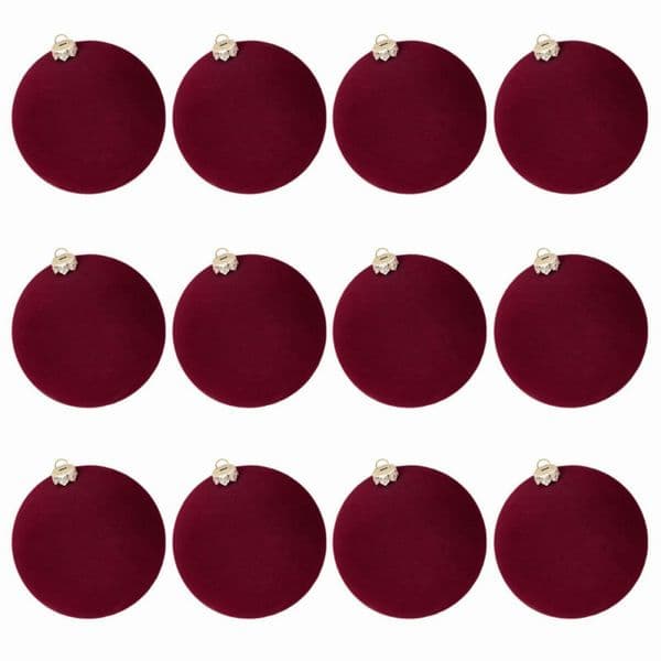 12pcs Christmas Ball Ornaments Set 2.36inch Velvet Christmas Balls with Hanging Hoop Tree Decorations for Home Decor Xmas Party