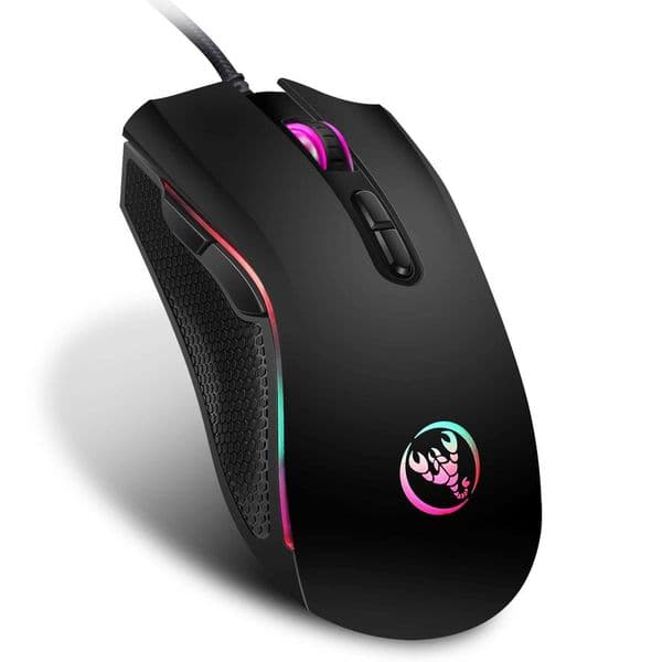 New Arrival HXSJ A869 optical ergonomic RGB ABS 4-level resolution adjustment wired gaming mouse for laptops and PCs T250102