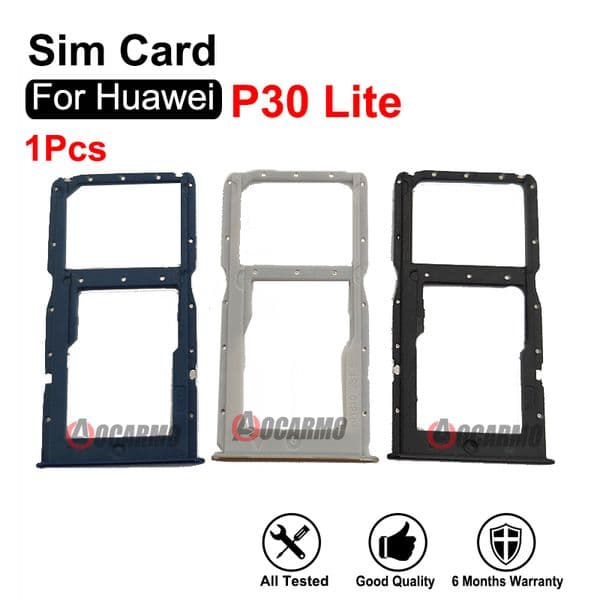 For Huawei P30 Lite P30Lite SIM Card Tray Slot Holder Replacement Parts Blue Black White