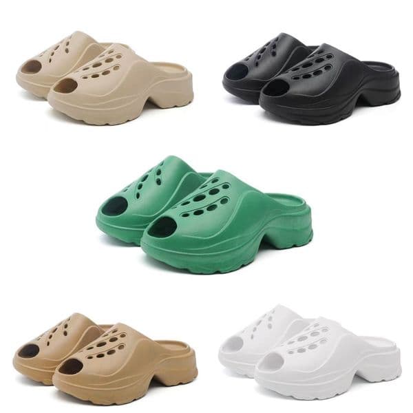 25SS designer slides neutral soft slippers thick-soled anti-slip sandals hole shoes fashion breathable lightweight shoes leisure beach flip flops men slippers