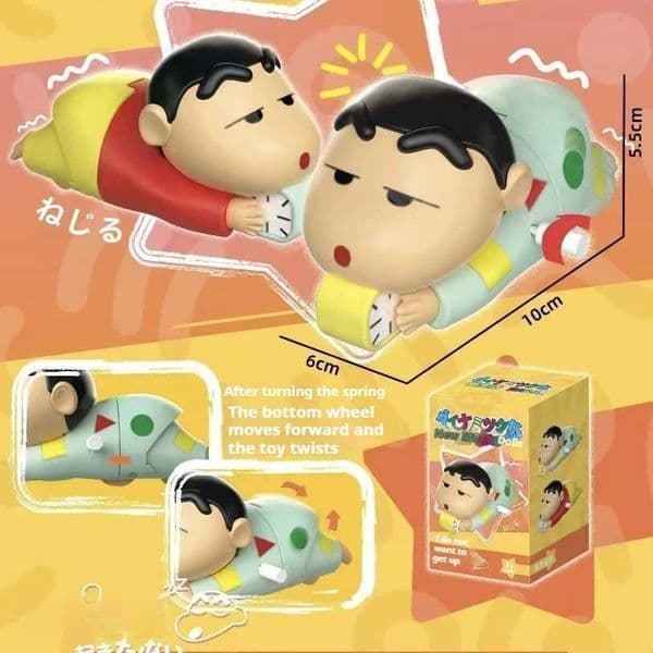 MINISO Crayon Shin Chan Clockwork Toy Anime Cute Trendy Boy Clockwork Doll Desktop Decoration Gentle Friend Birthday Gift W250103