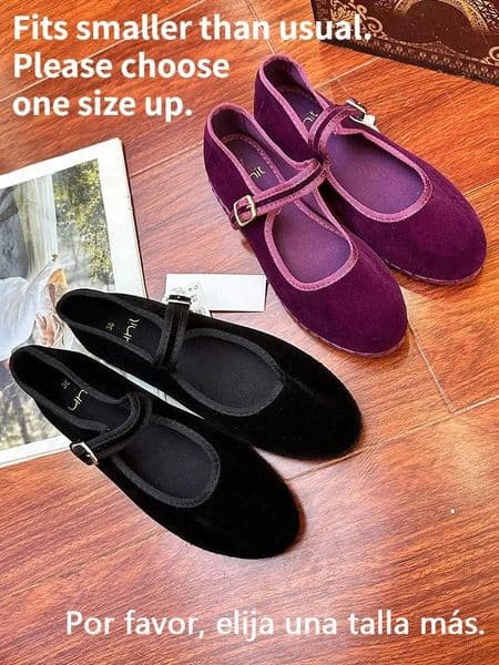 Bestseller Veet Mary Jane for Women Hand Casual Streetwear Ballet Flats Pumps Female Solid Color Red Cloth Shoes Loafers 250106 ddmytues
