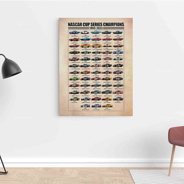 Series Champions Canvas, Car Racing Canvas, Nascar Gift Poster, Auto Racing Canvas, Cup Poster, Canvas Wall Art