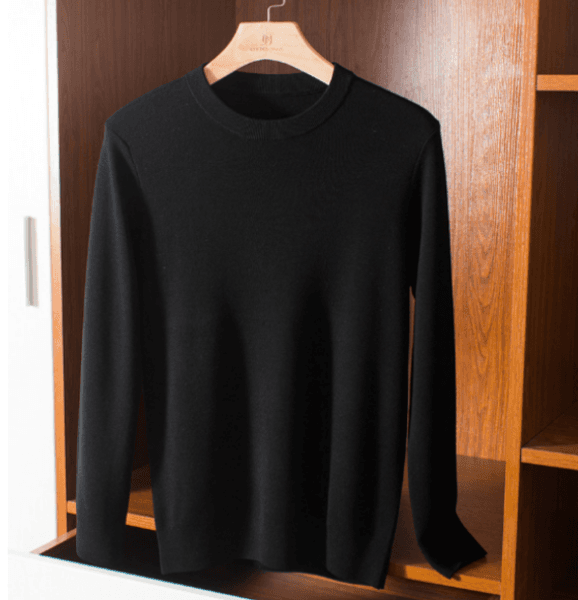168Men Wool Sweater Four-pin Thick Warm Round Neck Autumn and Winter Bottoming Knitted