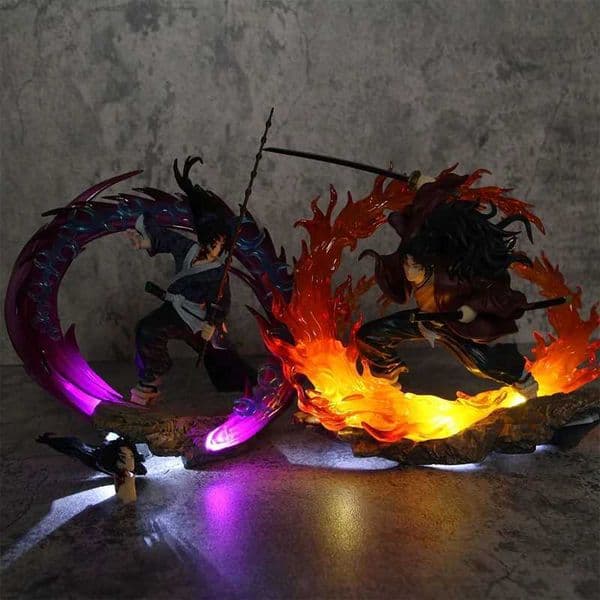Blind box Demon Slayer Kimetsu No Yaiba Anime Kokushibo Tsugikuni Yoriichi Figure With Led Light Pvc Model Desktop Decoration Gift