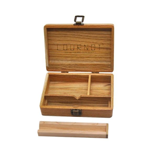 COURNOT Natural Handmade Tobacco Wooden Stash Case Box 50*120*173MM Rolling Tray Wood Tobacco Herb Box Smoke Pipe Accessories LL